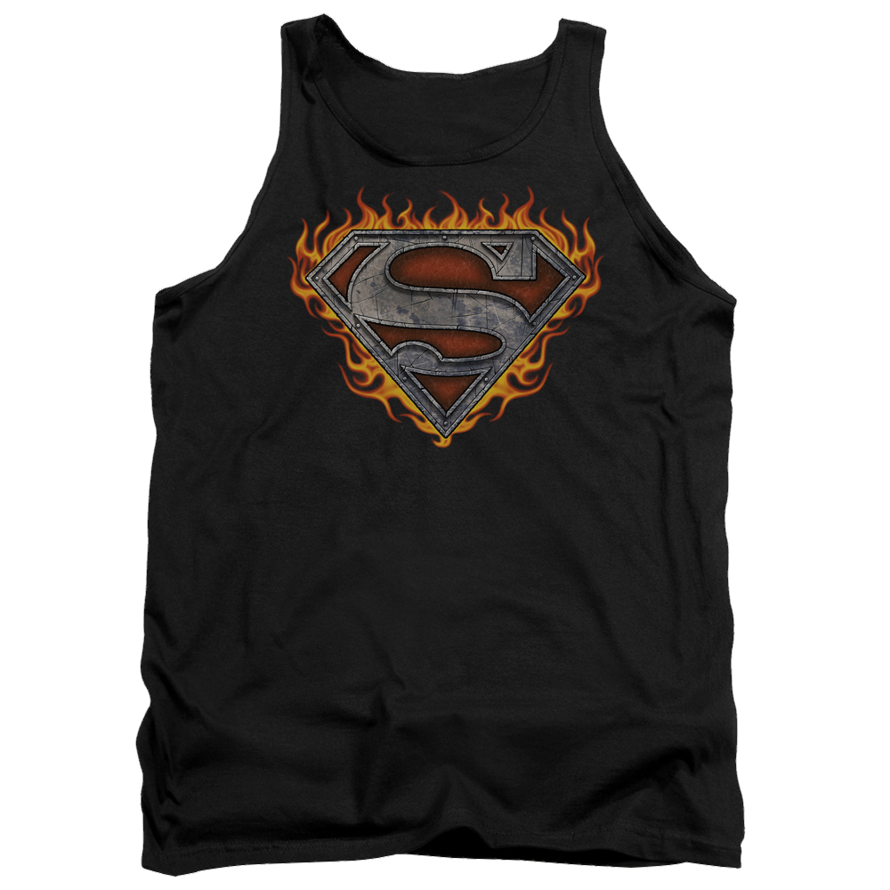 Superman Iron Fire Shield - Men's Tank Top Men's Tank Superman   