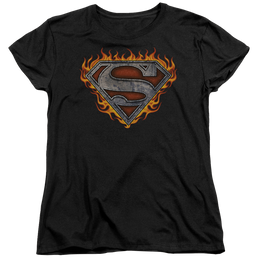 Superman Iron Fire Shield - Women's T-Shirt Women's T-Shirt Superman   