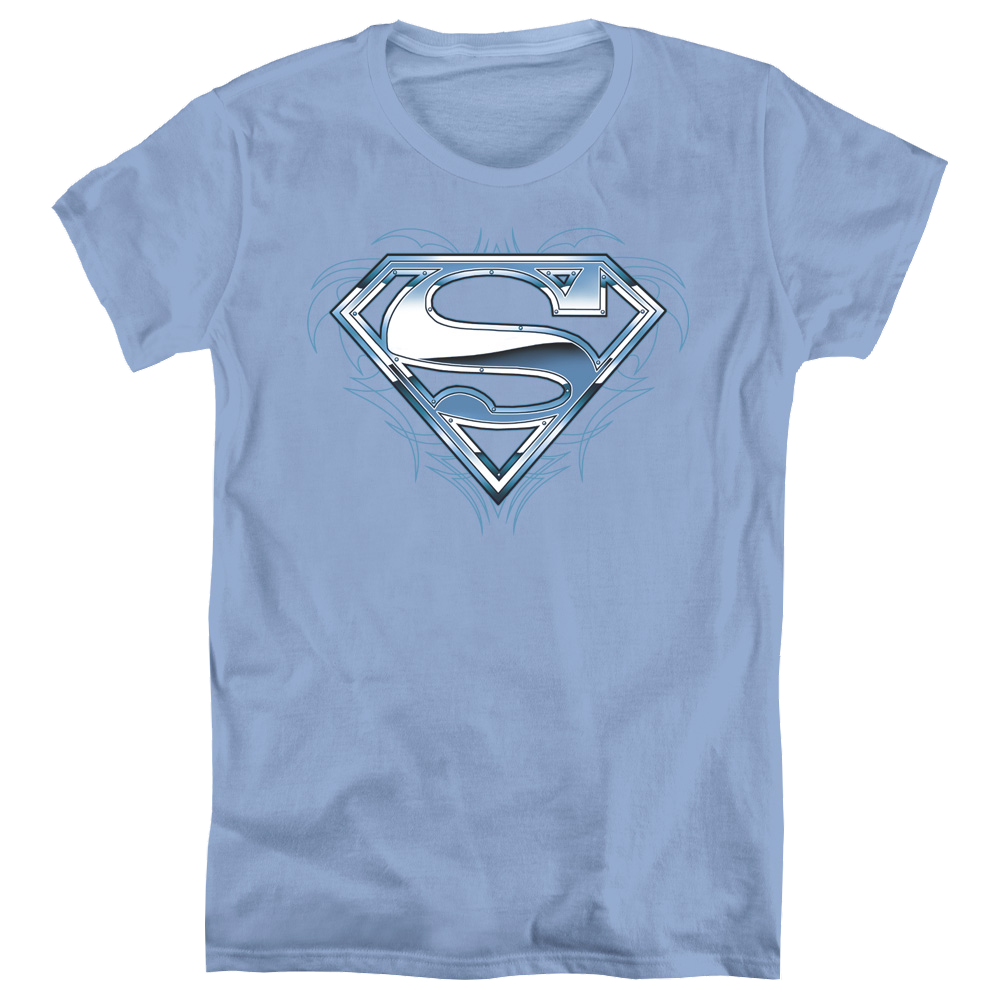 Superman Tribal Chrome Shield - Women's T-Shirt Women's T-Shirt Superman   