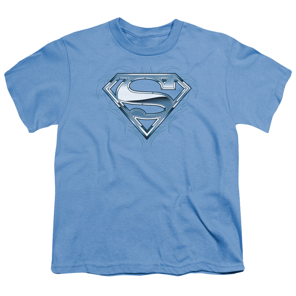 Superman Tribal Chrome Shield - Youth T-Shirt Youth T-Shirt (Ages 8-12) Superman   