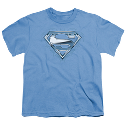 Superman Tribal Chrome Shield - Youth T-Shirt Youth T-Shirt (Ages 8-12) Superman   