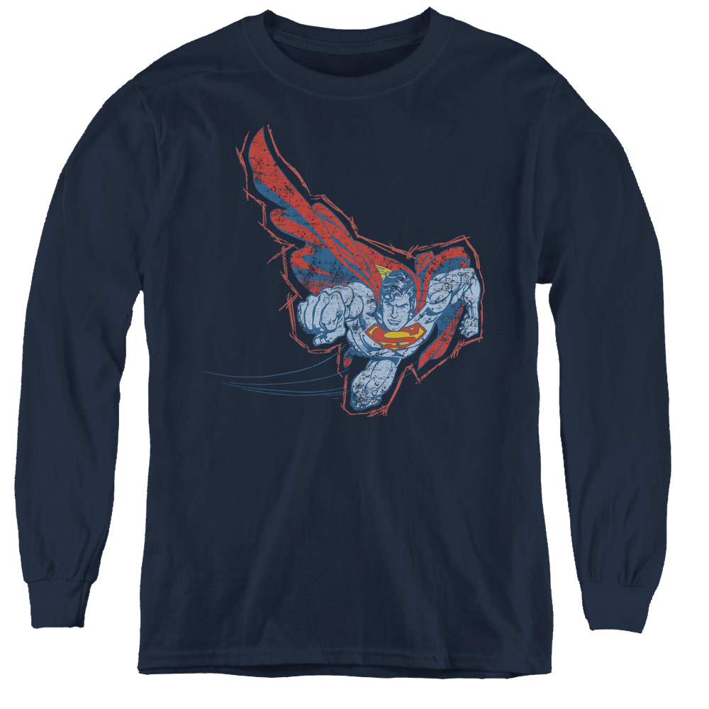 Superman Scribble & Soar - Youth Long Sleeve T-Shirt Youth Long Sleeve T-Shirt Superman   