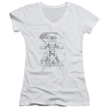 Superman Super Sketch - Juniors V-Neck T-Shirt Juniors V-Neck T-Shirt Superman   