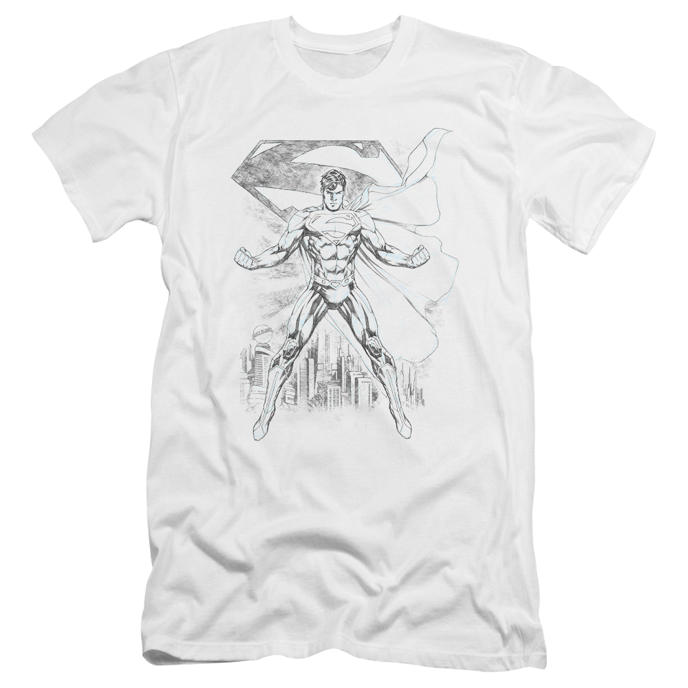 Superman Super Sketch - Men's Premium Slim Fit T-Shirt Men's Premium Slim Fit T-Shirt Superman   