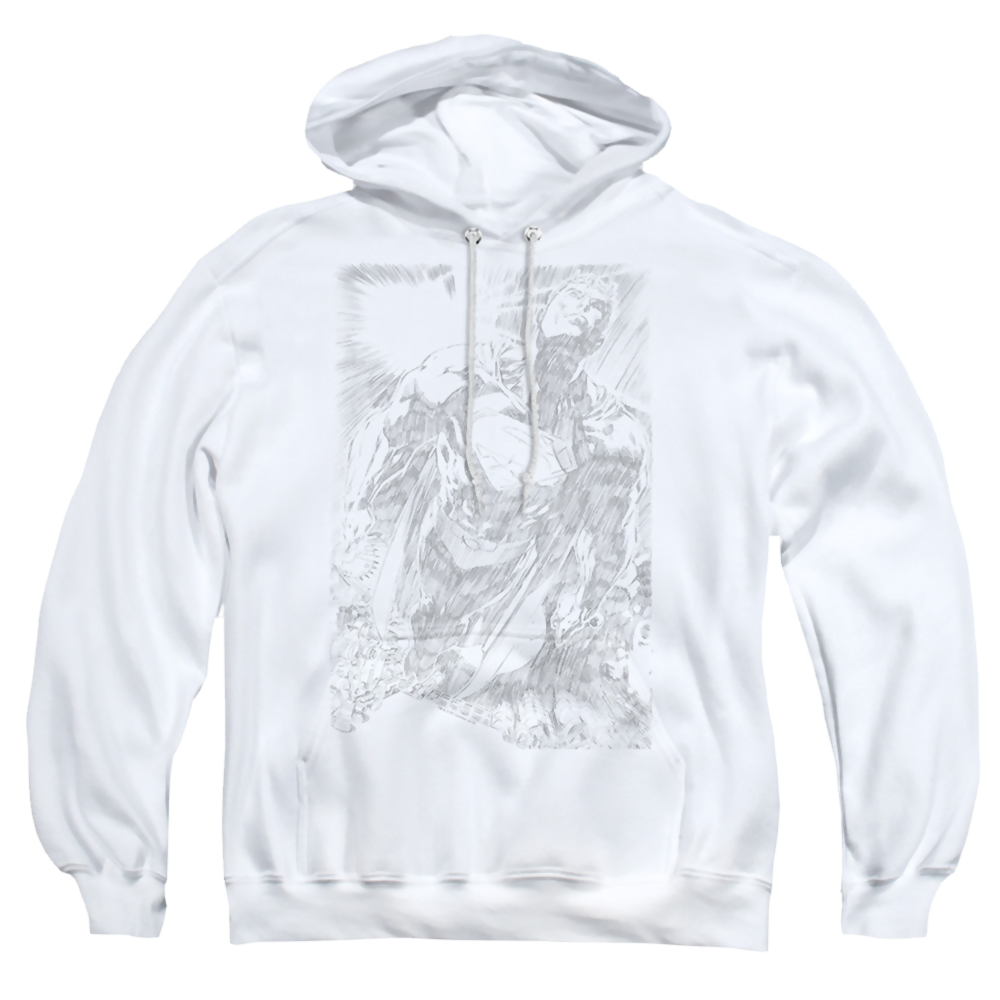 Superman Exploding Space Sketch - Pullover Hoodie Pullover Hoodie Superman   