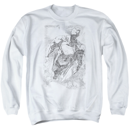 Superman Exploding Space Sketch - Men's Crewneck Sweatshirt Men's Crewneck Sweatshirt Superman   
