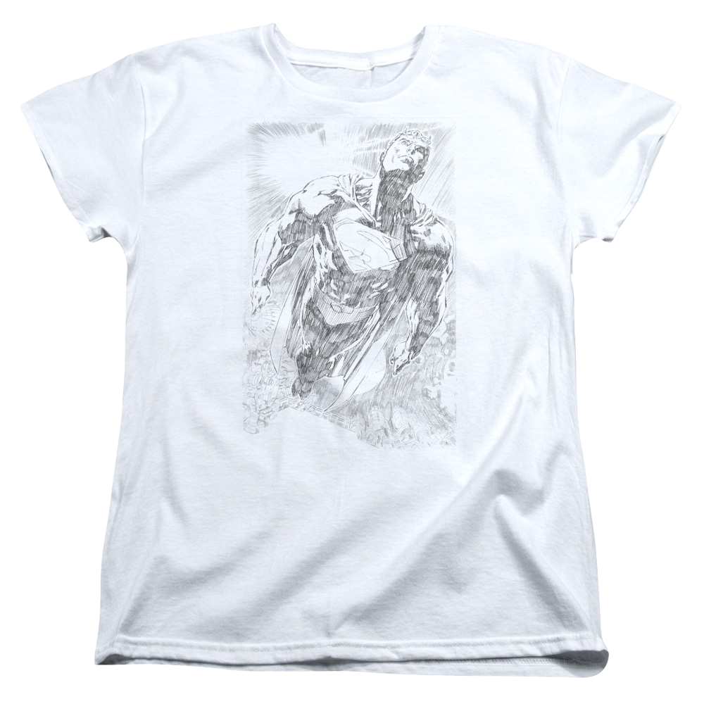 Superman Exploding Space Sketch - Women's T-Shirt Women's T-Shirt Superman   