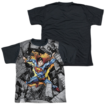 Superman Break On Through youth black back t-shirt for ages 8 to 12