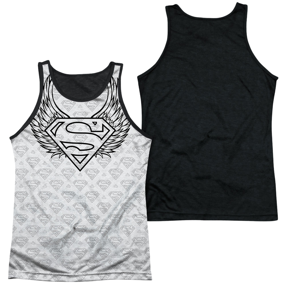 Superman Winged Shield Repeat - Men's Black Back Tank Top Men's Black Back Tank Superman   
