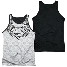 Superman Winged Shield Repeat - Men's Black Back Tank Top Men's Black Back Tank Superman   