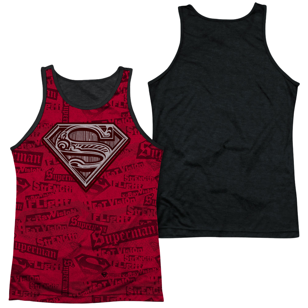 Superman Super Powers - Men's Black Back Tank Top Men's Black Back Tank Superman   