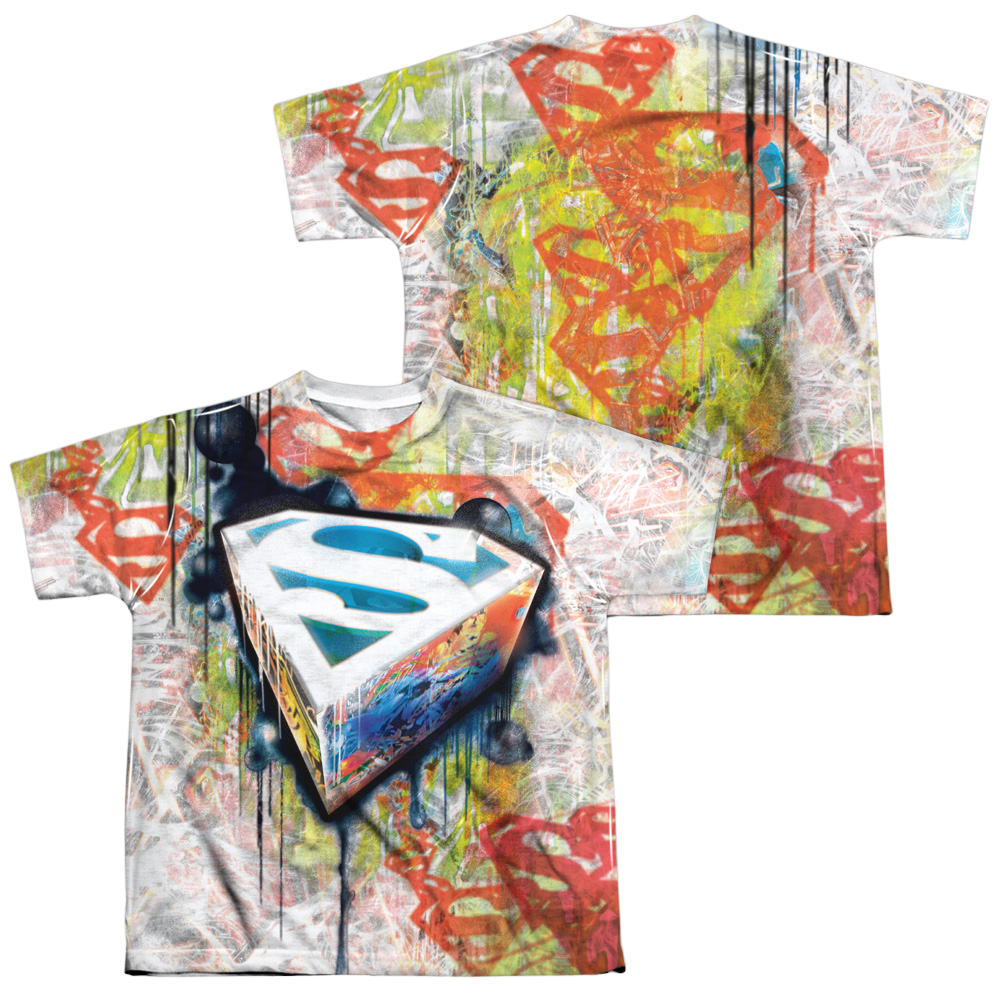 Superman Urban Shields - Youth All-Over Print T-Shirt Youth All-Over Print T-Shirt (Ages 8-12) Superman   