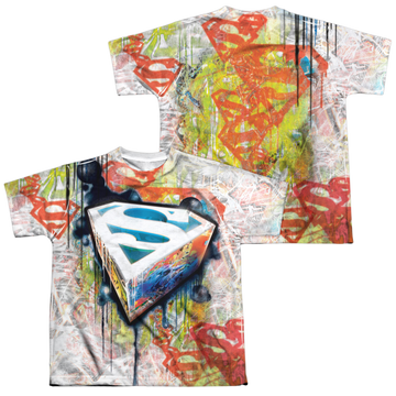 Superman Urban Shields youth all-over print t-shirt for ages 8 to 12