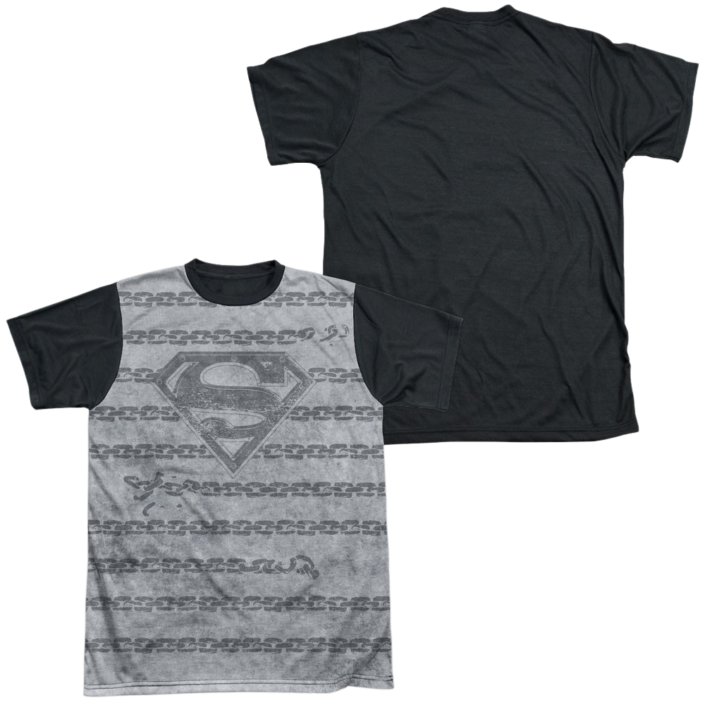 Superman Breaking Chains All Over - Men's Black Back T-Shirt Men's Black Back T-Shirt Superman   