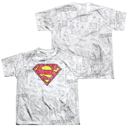 Superman Classic Repeat - Youth All-Over Print T-Shirt Youth All-Over Print T-Shirt (Ages 8-12) Superman   