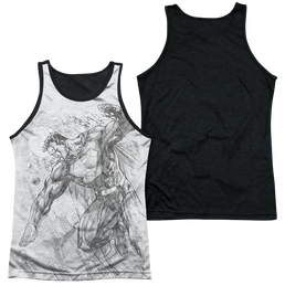Superman Pencil City To Space - Men's Black Back Tank Top Men's Black Back Tank Superman   