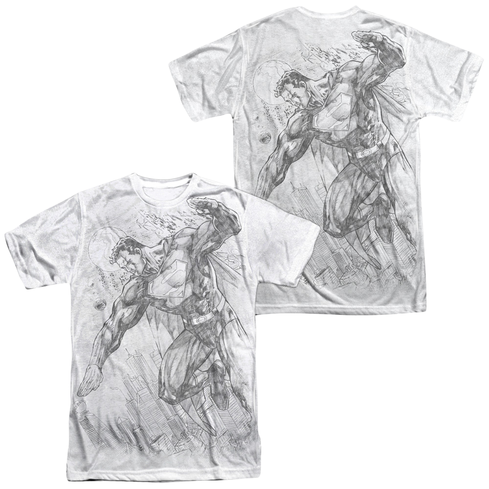Superman Pencil City To Space - Men's All-Over Print T-Shirt Men's All-Over Print T-Shirt Superman   