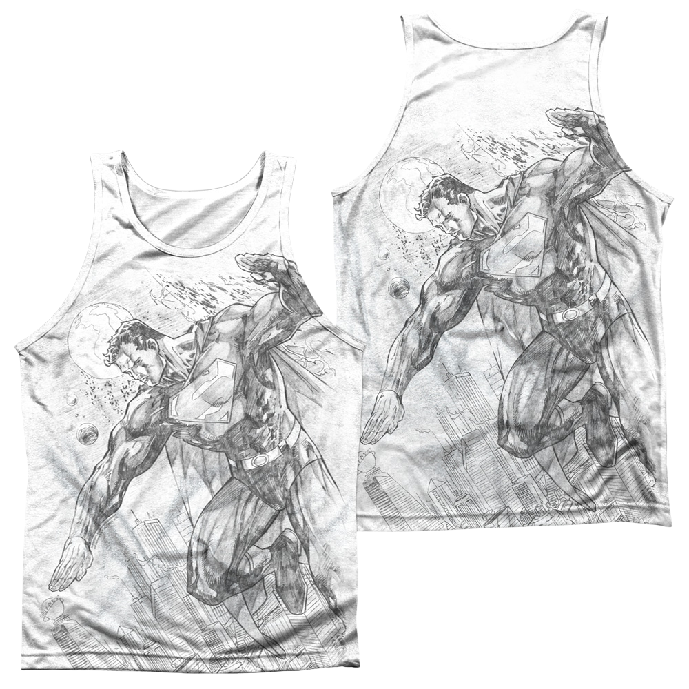 Superman Pencil City To Space - Men's All Over Print Tank Top Men's All Over Print Tank Superman   