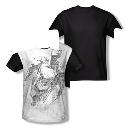 Superman Exploding Space Sketch - Men's Black Back T-Shirt Men's Black Back T-Shirt Superman   