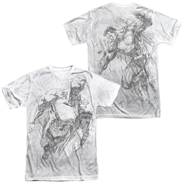 Superman Exploding Space Sketch - Men's All-Over Print T-Shirt Men's All-Over Print T-Shirt Superman   