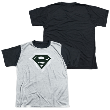 Superman Optical Stripes youth black back t-shirt for ages 8 to 12
