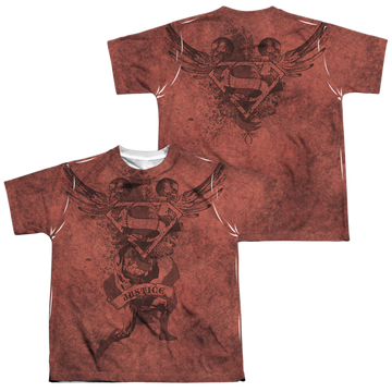 Superman Justice Upheld youth all-over print t-shirt for ages 8 to 12
