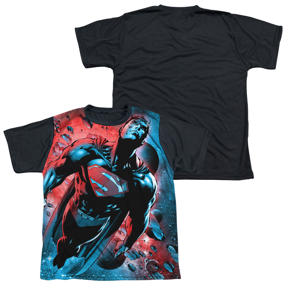 Superman Red Sun - Youth Black Back T-Shirt Youth Black Back T-Shirt (Ages 8-12) Superman   