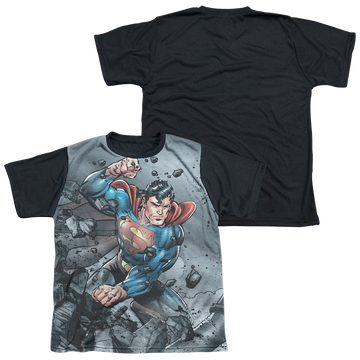 Superman Vs Doomsday youth black back t-shirt for ages 8 to 12