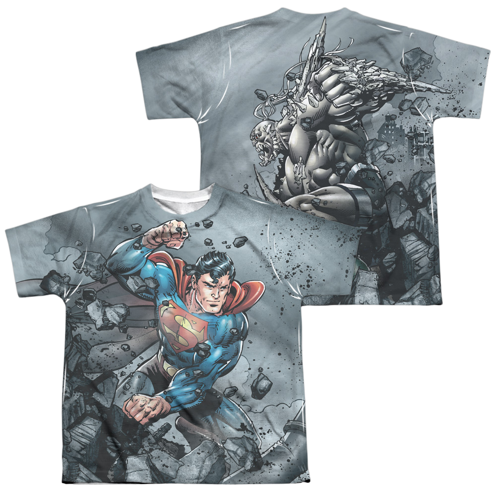Superman Superman Vs Doomsday - Youth All-Over Print T-Shirt Youth All-Over Print T-Shirt (Ages 8-12) Superman   
