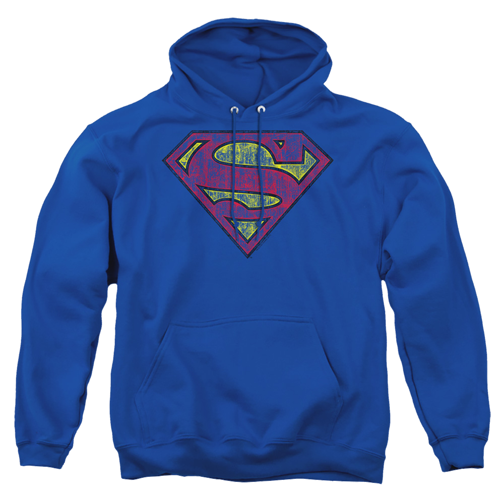 Superman Tattered Shield - Pullover Hoodie Pullover Hoodie Superman   
