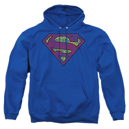 Superman Tattered Shield - Pullover Hoodie Pullover Hoodie Superman   