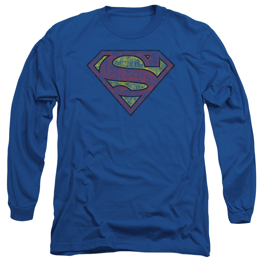 Superman Tattered Shield - Men's Long Sleeve T-Shirt Men's Long Sleeve T-Shirt Superman   