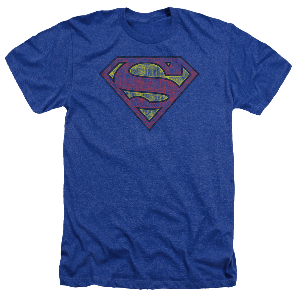 Superman Tattered Shield - Men's Heather T-Shirt Men's Heather T-Shirt Superman   
