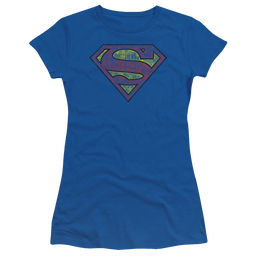 Superman Tattered Shield - Juniors T-Shirt Juniors T-Shirt Superman   