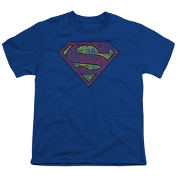 Superman Tattered Shield - Youth T-Shirt Youth T-Shirt (Ages 8-12) Superman   