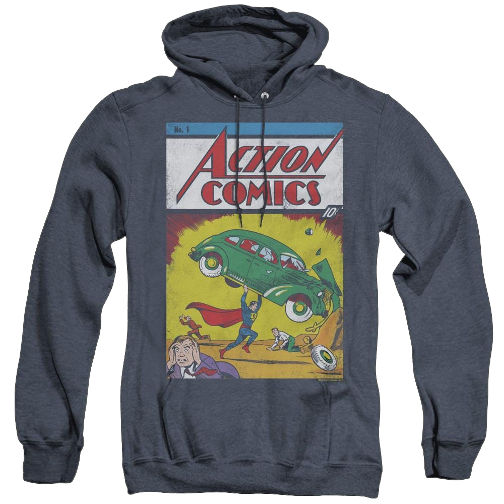 Superman Action No. 1 - Heather Pullover Hoodie Heather Pullover Hoodie Superman   