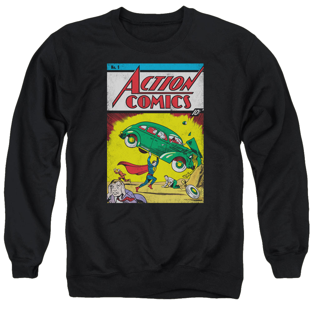 Superman Action No. 1 - Men's Crewneck Sweatshirt Men's Crewneck Sweatshirt Superman   