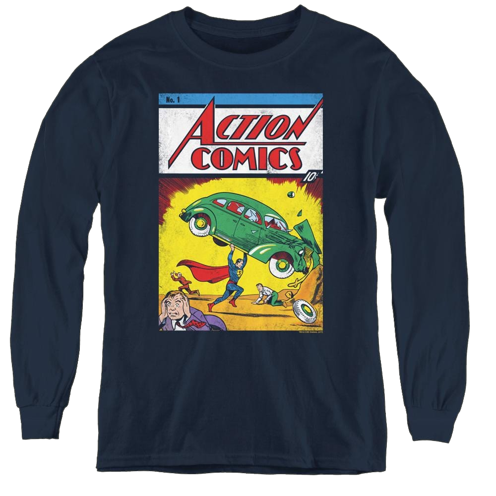 Superman Action No. 1 - Youth Long Sleeve T-Shirt Youth Long Sleeve T-Shirt Superman   