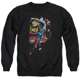Superman Flying Determination - Men's Crewneck Sweatshirt Men's Crewneck Sweatshirt Superman   