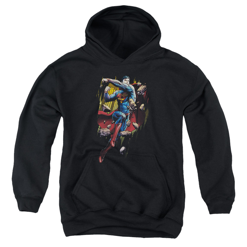 Superman Flying Determination - Youth Hoodie Youth Hoodie (Ages 8-12) Superman   