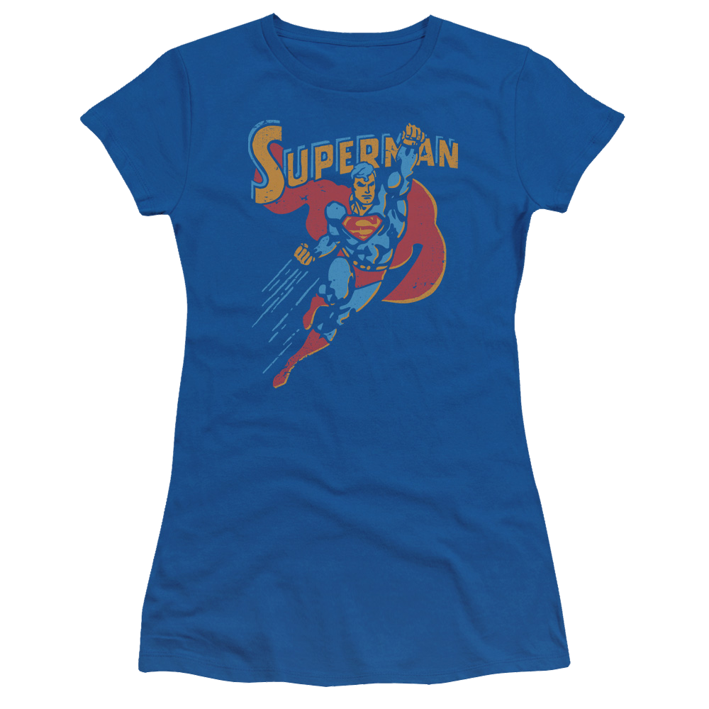 Superman Life Like Action - Juniors T-Shirt Juniors T-Shirt Superman   