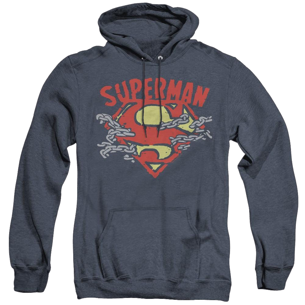 Superman Chain Breaking - Heather Pullover Hoodie Heather Pullover Hoodie Superman   