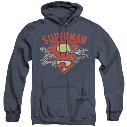 Superman Chain Breaking - Heather Pullover Hoodie Heather Pullover Hoodie Superman   