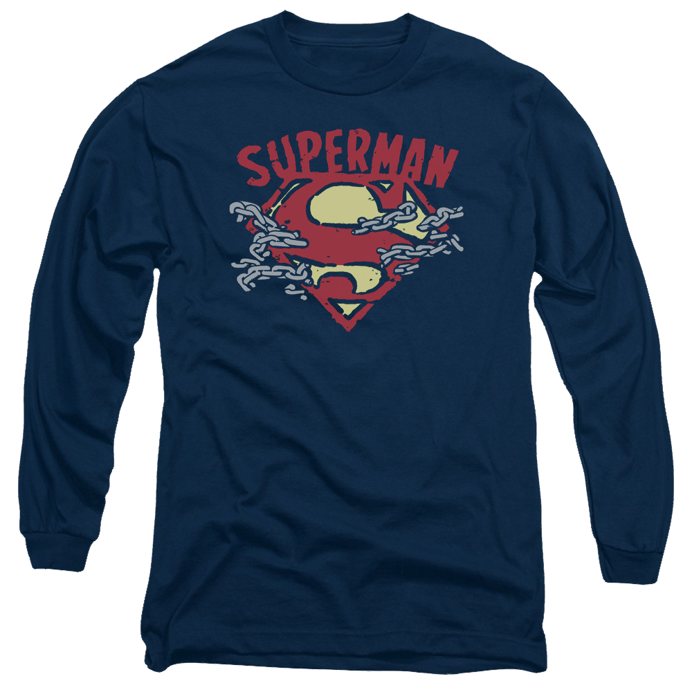 Superman Chain Breaking - Men's Long Sleeve T-Shirt Men's Long Sleeve T-Shirt Superman   