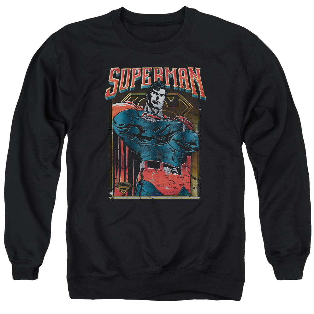 Superman Head Bang - Men's Crewneck Sweatshirt Men's Crewneck Sweatshirt Superman   