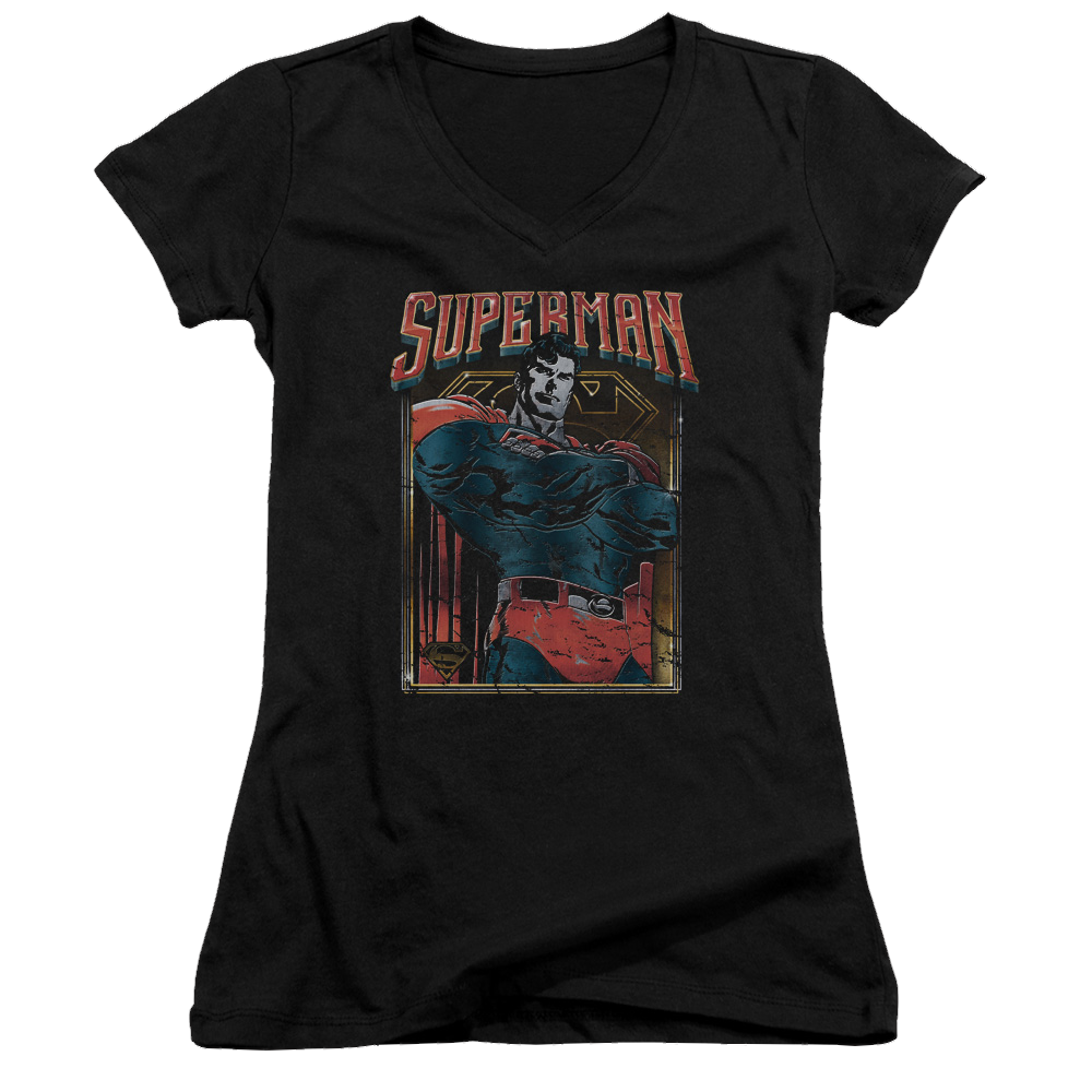 Superman Head Bang - Juniors V-Neck T-Shirt Juniors V-Neck T-Shirt Superman   