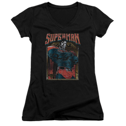 Superman Head Bang - Juniors V-Neck T-Shirt Juniors V-Neck T-Shirt Superman   