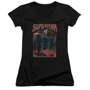 Superman Head Bang - Juniors V-Neck T-Shirt Juniors V-Neck T-Shirt Superman   