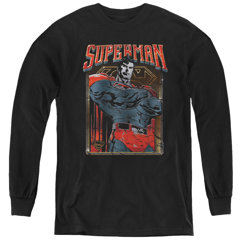 Superman Head Bang - Youth Long Sleeve T-Shirt Youth Long Sleeve T-Shirt Superman   