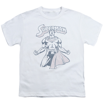 White youth t-shirt for ages 8 to 12 with Superman Get Some graphic